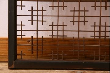 和製アンティーク　レトロデザイン　古い木の書院戸4枚セット