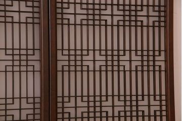 すりガラス入り!組子が美しい和モダンなアンティーク書院戸4枚セット(書院障子)