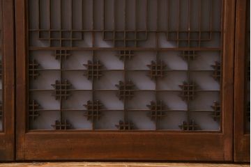 すりガラス入り!組子が美しい和モダンなアンティーク書院戸4枚セット(書院障子)