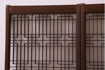 すりガラス入り!組子が美しい和モダンなアンティーク書院戸4枚セット(書院障子)