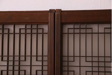 すりガラス入り!組子が美しい和モダンなアンティーク書院戸4枚セット(書院障子)