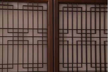 すりガラス入り!組子が美しい和モダンなアンティーク書院戸4枚セット(書院障子)