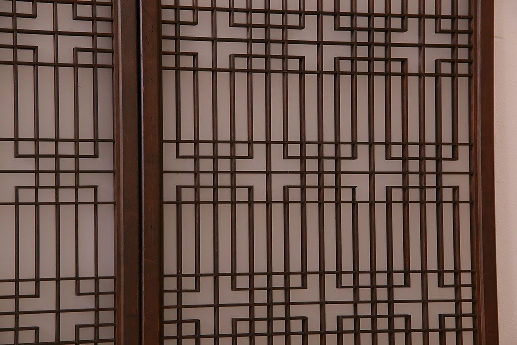 すりガラス入り!組子が美しい和モダンなアンティーク書院戸4枚セット(書院障子)