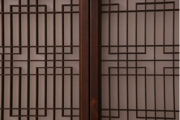 すりガラス入り!組子が美しい和モダンなアンティーク書院戸4枚セット(書院障子)