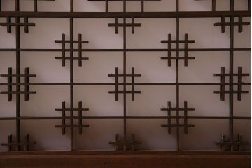 すりガラス入り!組子が美しい和モダンなアンティーク書院戸4枚セット(書院障子)