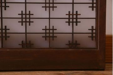 すりガラス入り!組子が美しい和モダンなアンティーク書院戸4枚セット(書院障子)