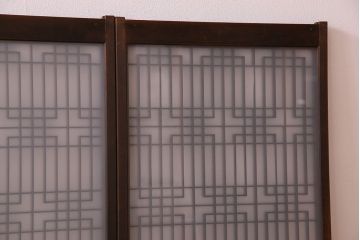 すりガラス入り!組子が美しい和モダンなアンティーク書院戸4枚セット(書院障子)