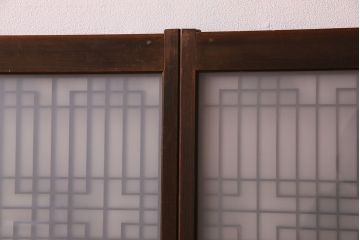 すりガラス入り!組子が美しい和モダンなアンティーク書院戸4枚セット(書院障子)