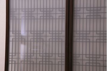 すりガラス入り!組子が美しい和モダンなアンティーク書院戸4枚セット(書院障子)