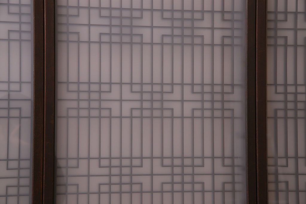 すりガラス入り!組子が美しい和モダンなアンティーク書院戸4枚セット(書院障子)