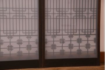 すりガラス入り!組子が美しい和モダンなアンティーク書院戸4枚セット(書院障子)