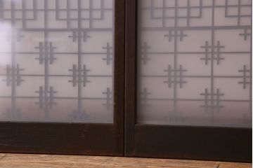 すりガラス入り!組子が美しい和モダンなアンティーク書院戸4枚セット(書院障子)