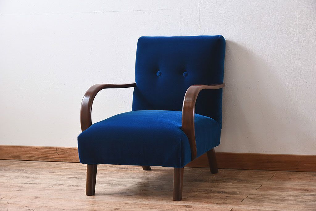 レトロ家具　レトロデザイン　おしゃれな一人掛けアンティークアームソファ