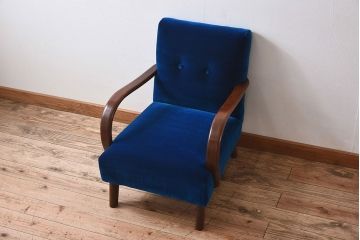 レトロ家具　レトロデザイン　おしゃれな一人掛けアンティークアームソファ