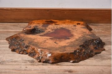 高級民芸家具　玉杢　花梨(カリン)材製の花台(1)