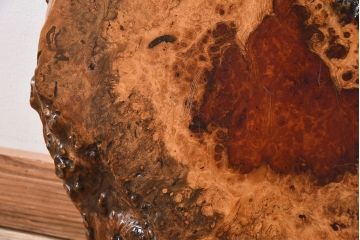 高級民芸家具　玉杢　花梨(カリン)材製の花台(1)