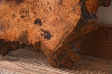 高級民芸家具　玉杢　花梨(カリン)材製の花台(1)