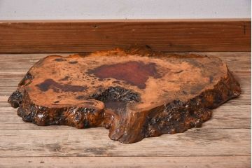 高級民芸家具　玉杢　花梨(カリン)材製の花台(1)