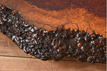 高級民芸家具　玉杢　花梨(カリン)材製の花台(2)
