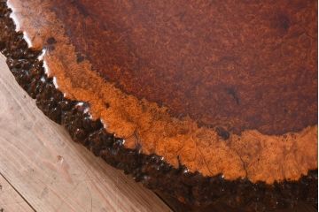 高級民芸家具　玉杢　花梨(カリン)材製の花台(2)