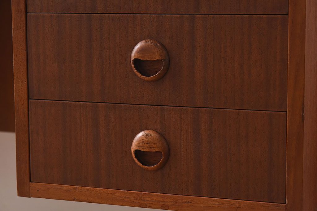 北欧家具　デンマークビンテージ　両面使いできるパートナーデスク(両袖机)