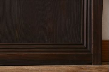 アンティーク　裏障子付き　上品なデザイン!モールガラス帯の格子戸2枚セット