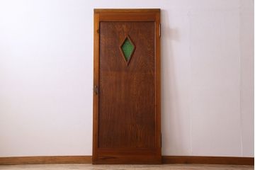 当時物色ガラス入り　大正ロマンスタイル　上質なアンティーク木製ドア(扉)