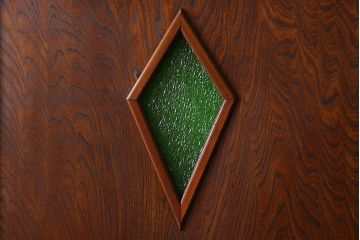 当時物色ガラス入り　大正ロマンスタイル　上質なアンティーク木製ドア(扉)