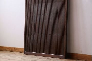 和製アンティーク　裏ガラス入り!上質な縦桟格子戸(1)