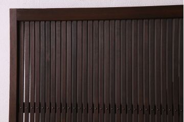 和製アンティーク　裏ガラス入り!上質な縦桟格子戸(1)