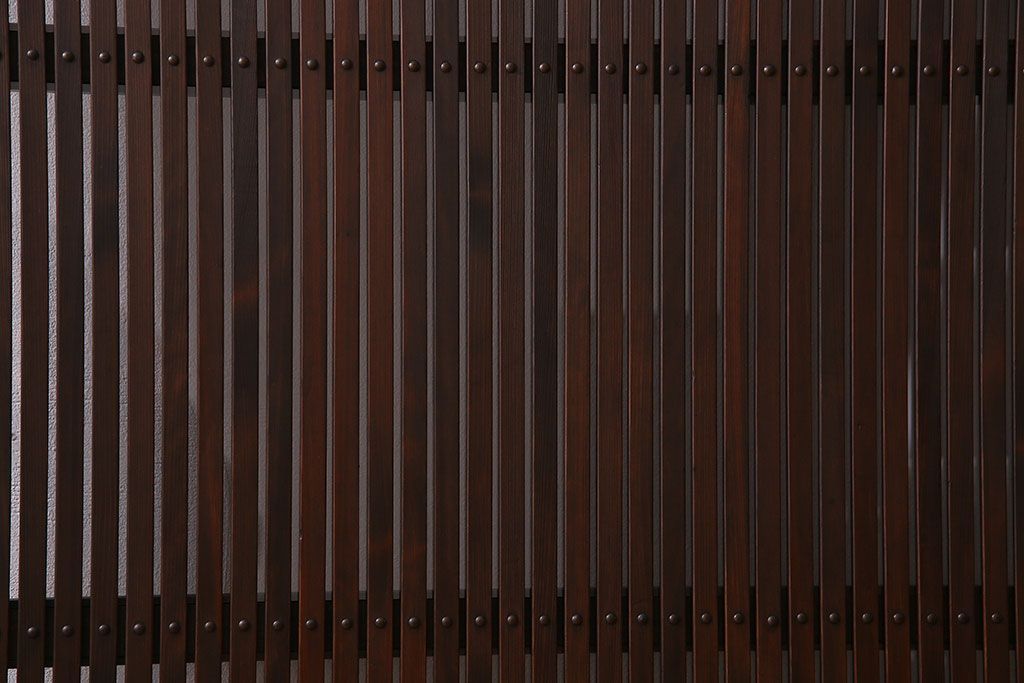 和製アンティーク　裏ガラス入り!上質な縦桟格子戸(1)