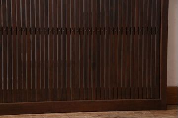 和製アンティーク　裏ガラス入り!上質な縦桟格子戸(1)