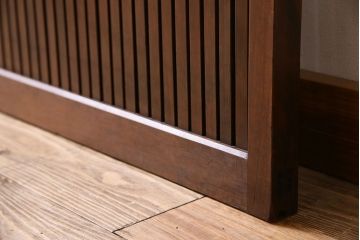 和製アンティーク　裏ガラス入り!上質な縦桟格子戸(1)