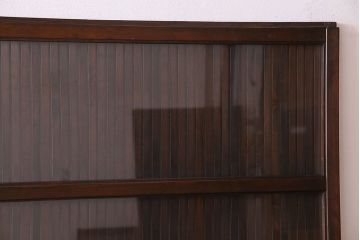 和製アンティーク　裏ガラス入り!上質な縦桟格子戸(1)