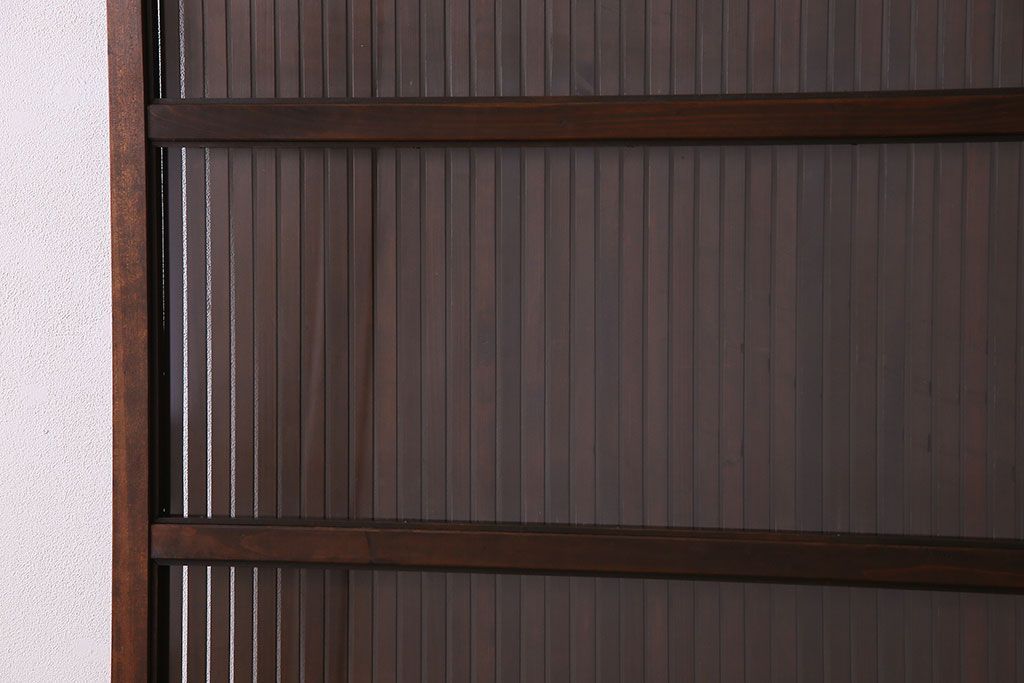 和製アンティーク　裏ガラス入り!上質な縦桟格子戸(1)