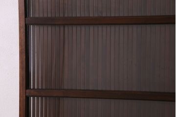和製アンティーク　裏ガラス入り!上質な縦桟格子戸(1)