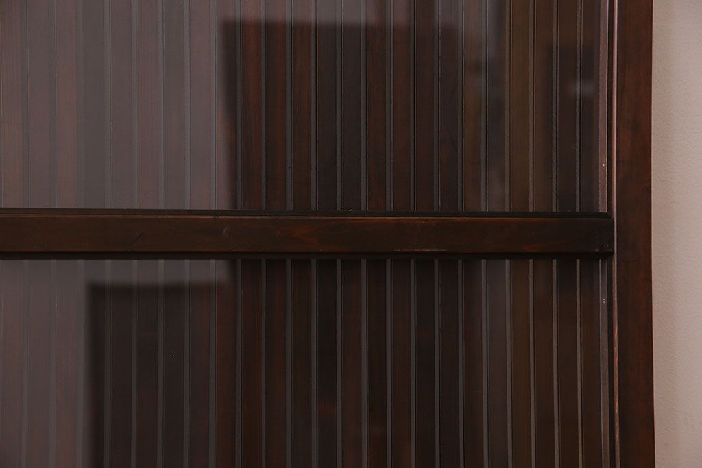 和製アンティーク　裏ガラス入り!上質な縦桟格子戸(1)