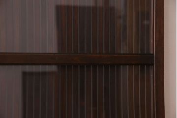 和製アンティーク　裏ガラス入り!上質な縦桟格子戸(1)