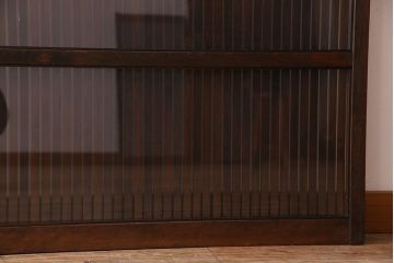 和製アンティーク　裏ガラス入り!上質な縦桟格子戸(1)