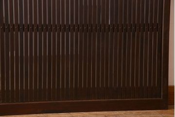 和製アンティーク　裏ガラス入り!上質な縦桟格子戸(2)