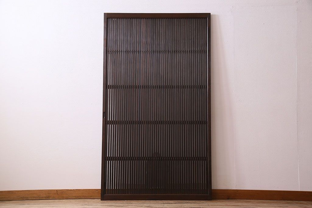 和製アンティーク　裏ガラス入り!上質な縦桟格子戸(2)