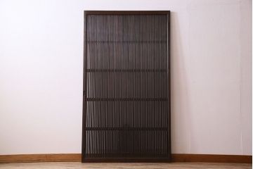 和製アンティーク　裏ガラス入り!上質な縦桟格子戸(2)