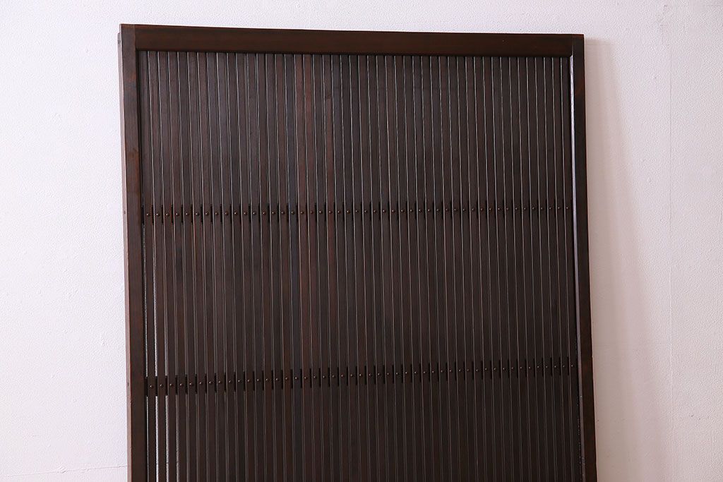 和製アンティーク　裏ガラス入り!上質な縦桟格子戸(2)