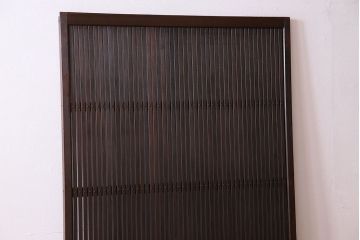 和製アンティーク　裏ガラス入り!上質な縦桟格子戸(2)