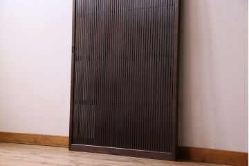 和製アンティーク　裏ガラス入り!上質な縦桟格子戸(2)