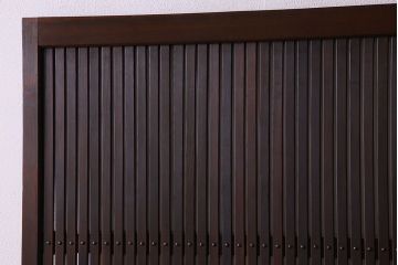 和製アンティーク　裏ガラス入り!上質な縦桟格子戸(2)