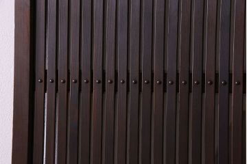 和製アンティーク　裏ガラス入り!上質な縦桟格子戸(2)