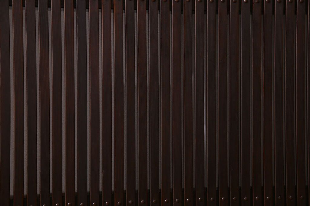 和製アンティーク　裏ガラス入り!上質な縦桟格子戸(2)