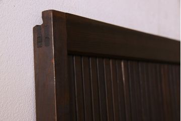 和製アンティーク　裏ガラス入り!上質な縦桟格子戸(2)