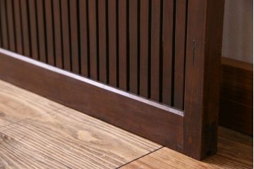 和製アンティーク　裏ガラス入り!上質な縦桟格子戸(2)